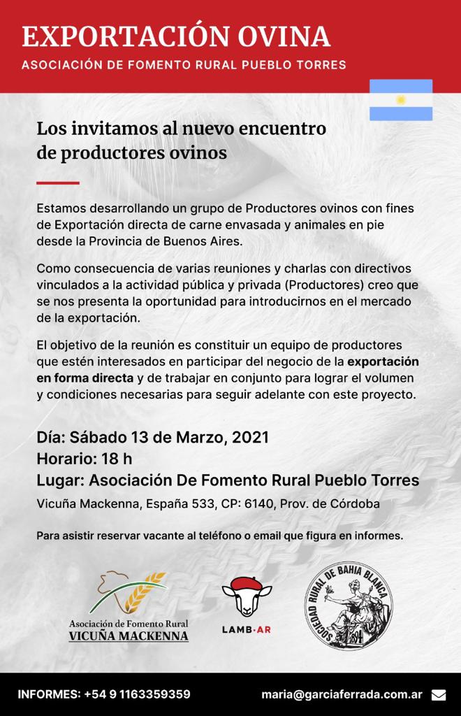 Proyecto LAMB.AR: Se est&aacute; armando el primer consorcio de exportaci&oacute;n de carne ovina de la provincia de Buenos Aires
